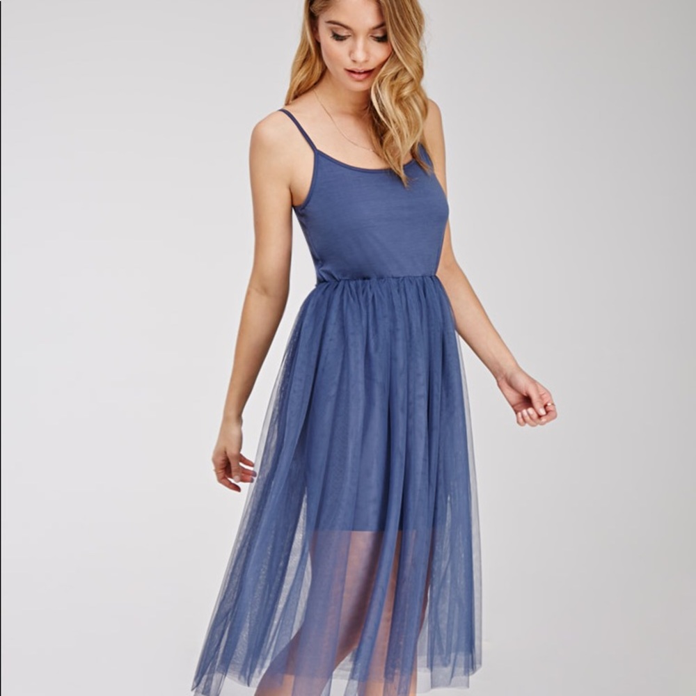 Cami Dress with bodice and Sheer overlay skirt